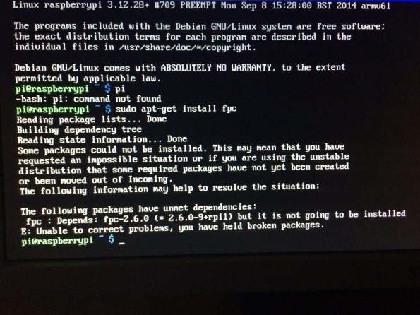 Raspberry PI dependency error